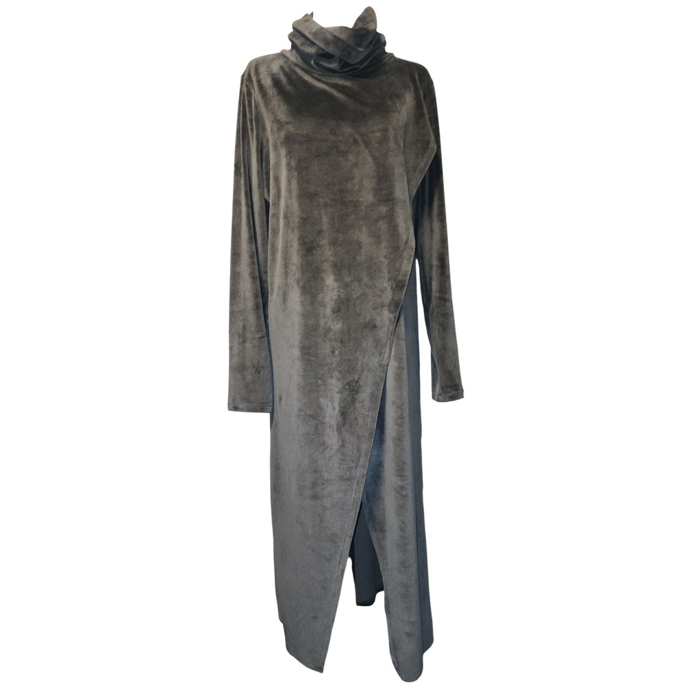 G by Giuliana Black Label Cowl Neck Velvet Duster Dress  Long Sleeve Size XL